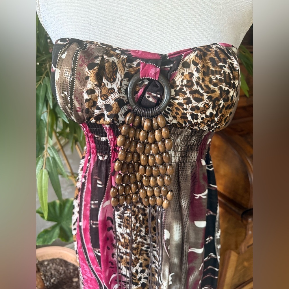 By Deep ladies, maxi sleeveless sundress, excellent condition beaded front large - Picture 15 of 16